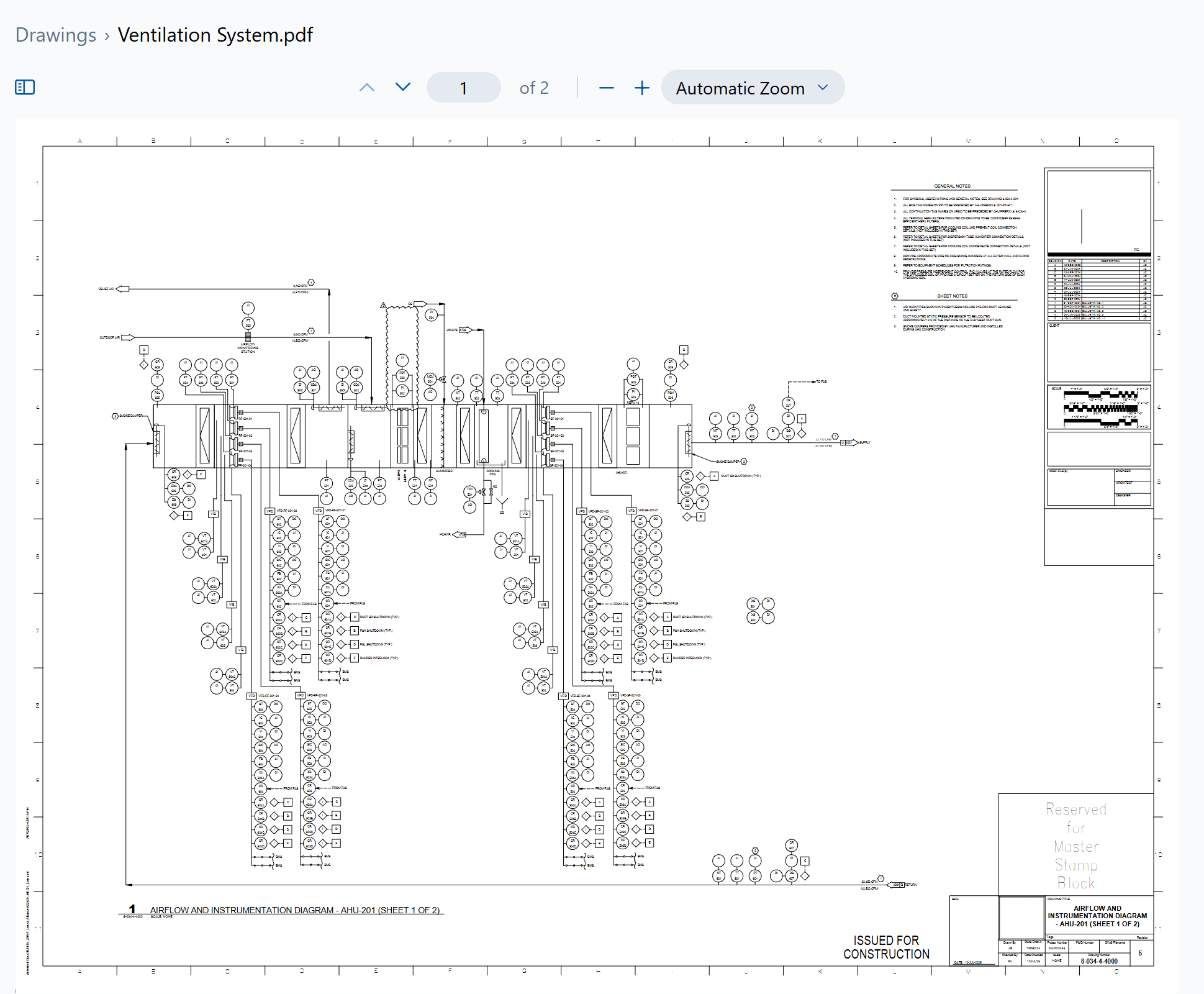 A P&ID drawing open in the file view